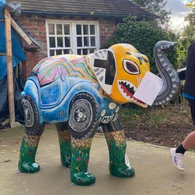 St Richards Hospice Worcesters Big Parade 2021 Elephant moved by Warrens Removals