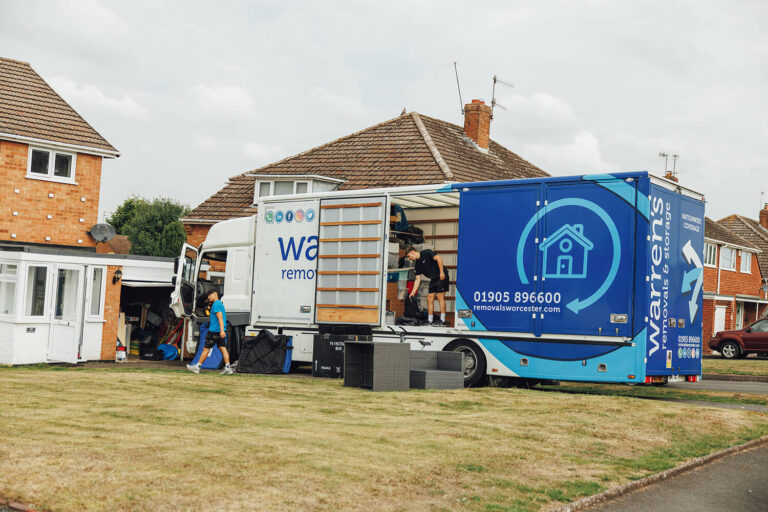 warrens removals lorry in Worcestershire